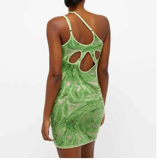 House Of Sunny Hot Springs Hockey Mini Knitted Dress in Grass Green Size 6 - Picture 12 of 14